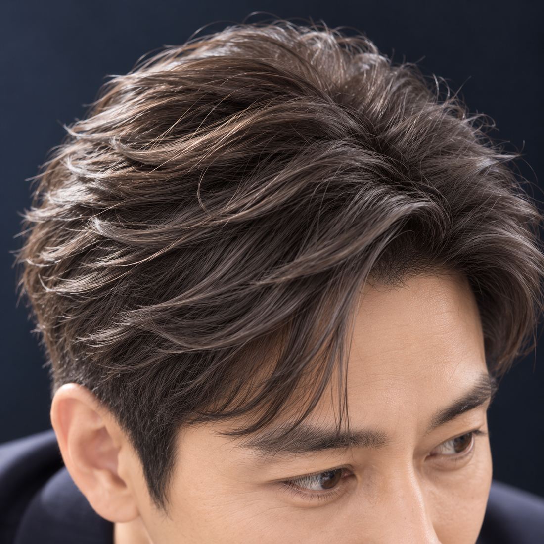 정수리 볼륨 디테일 - 40대 남성 헤어