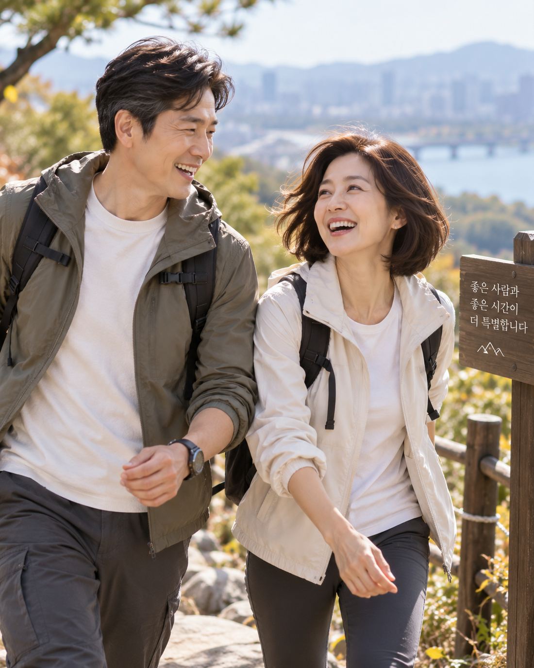 등산 데이트를 즐기는 커플